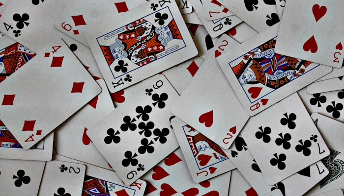 Casino chips stacked